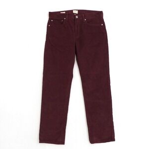 J Crew 770 Corduroy Pants Burgundy Red Straight Leg Men 32 x 30